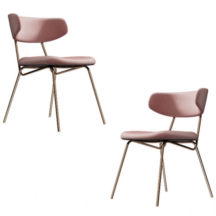Kylie Modern Blush Dining Chair with Gol