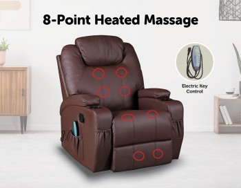 Brown Massage Sofa Chair Recliner 360 De