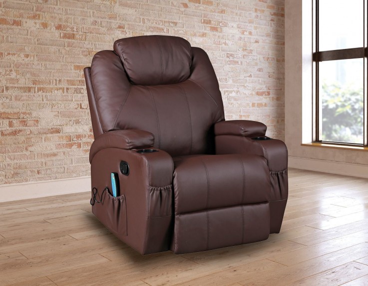Brown Massage Sofa Chair Recliner 360 De