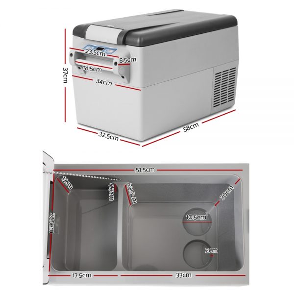 Glacio 35L Portable Cooler Fridge – Grey