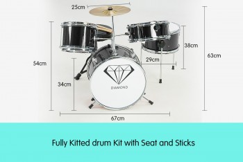 Children’s 4pc Drum Kit – Black