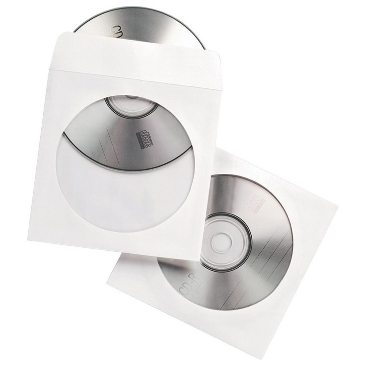 FELLOWES CD ENVELOPES with Clear Window,