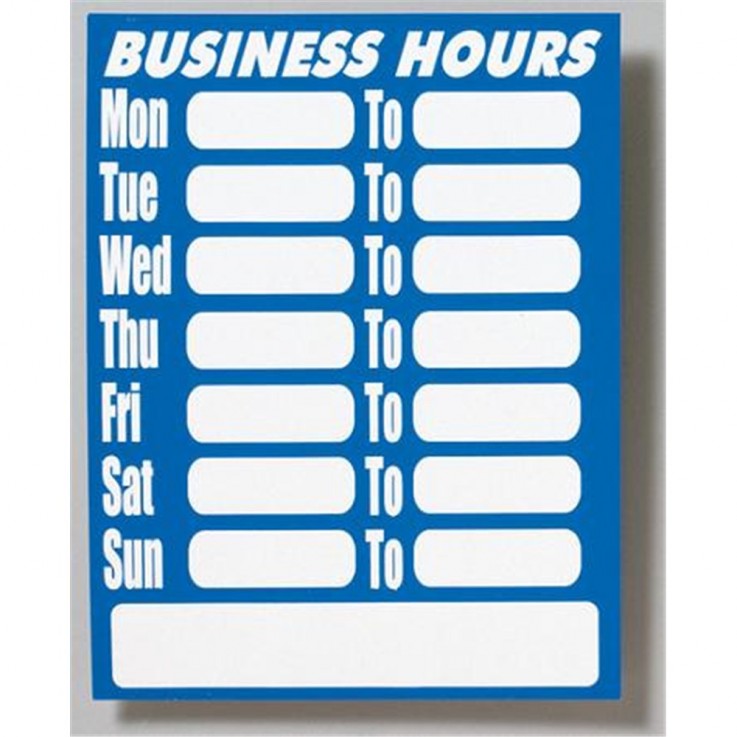 GNS COLOURED SIGNS Business Hours 220X28