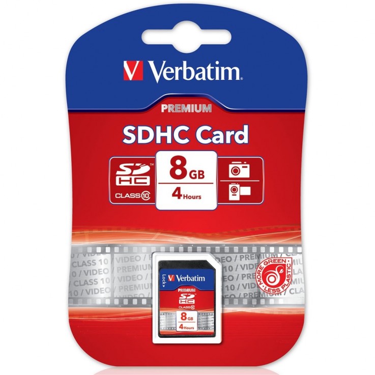 VERBATIM SDHC MEMORY CARDS 8GB (Class 10