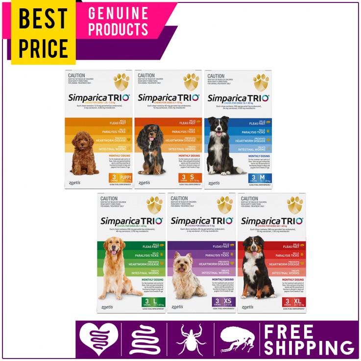 Buy SIMPARICA TRIO For Dogs 3 Doses 