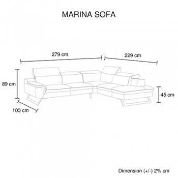 Marina Corner Sofa Set Spacious Chaise L