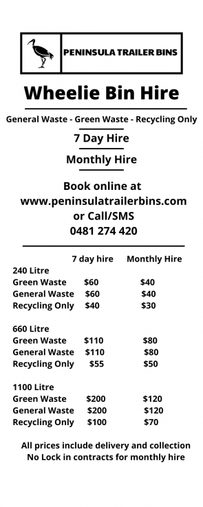 Adelaide Wheelie Bin Hire - Peninsula Trailer Bins Adelaide
