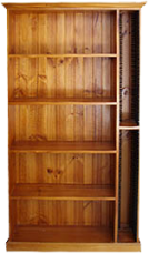 Solid Timber Bookcase with CD Row