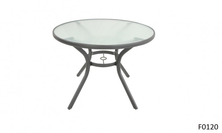 Peony 105cm Charcoal Aluminium Table