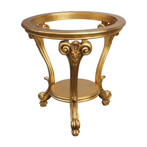 BAROQUE ROUND SIDE TABLE FULLY GILDED