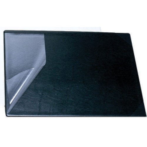 Bantex Black Desk Pad With Clear Plastic