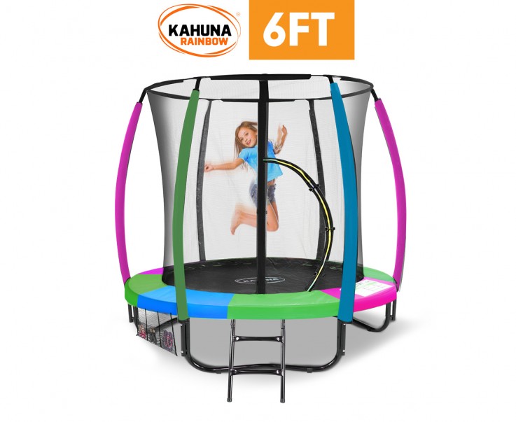 Kahuna 6 ft Trampoline with Rainbow Safe