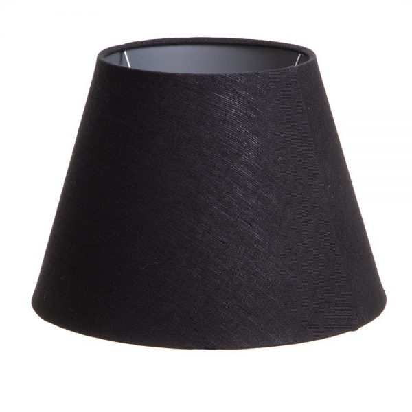 BLACK LINEN 10IN LAMPSHADE WITH SILVER L