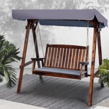 Swing Chair Wooden Garden Bench Canopy