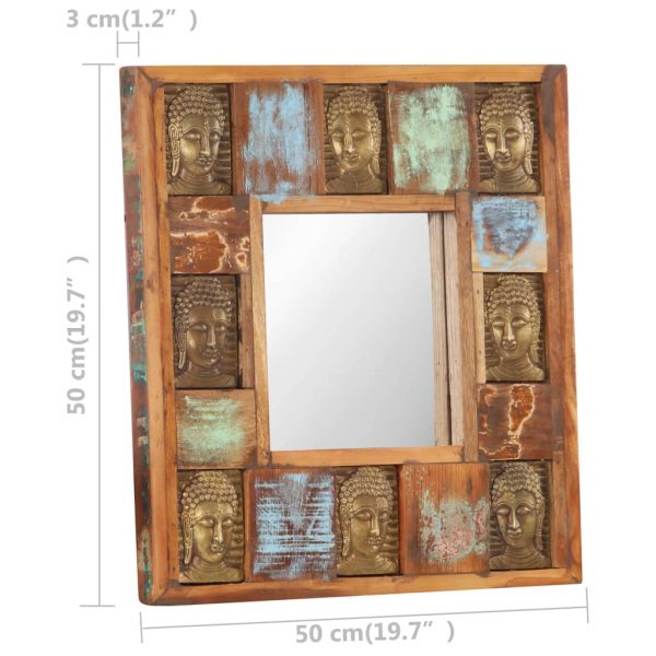 Mirror with Buddha Cladding 50×50 cm Sol