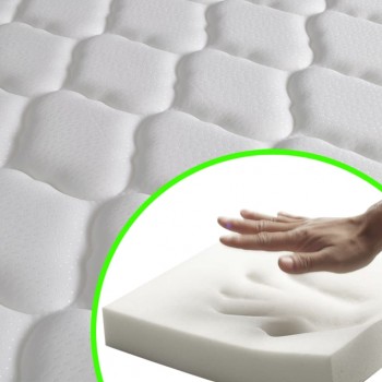 Bed with Memory Foam Mattress White