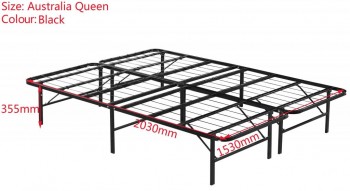 Queen Folding Metal Bed Frame Storage 
