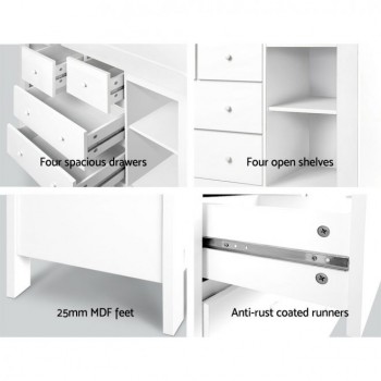 Change Table with Drawers – White