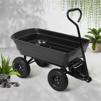 Gardeon 75L Garden Dump Cart – Black