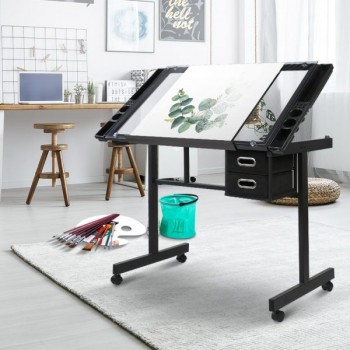 Artiss Adjustable Drawing Desk – Black a