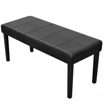 Black High Quality Leather Bench