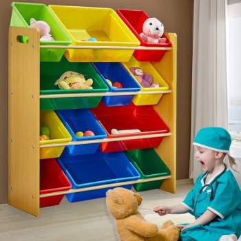 12Bins Kids Toy Box Bookshelf