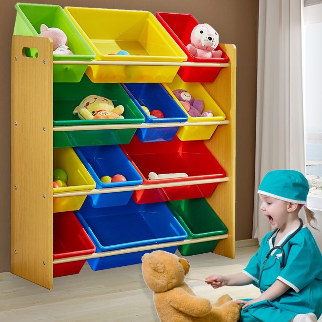 12Bins Kids Toy Box Bookshelf