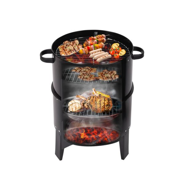 3in1 Charcoal BBQ Grill Smoker Portable