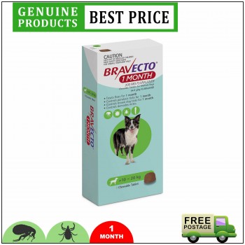 BRAVECTO 1 Dose MONTHLY GREEN Pack Flea 