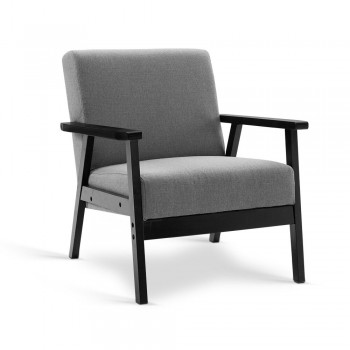 Artiss Fabric Dining Armchair - Black & 