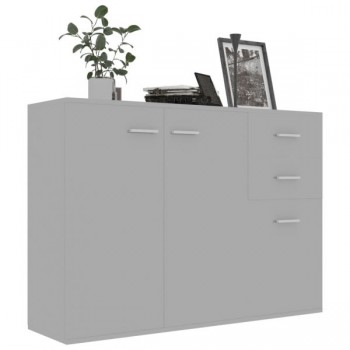 Sideboard High Gloss Grey 105x30x75 cm C