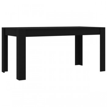 Dining Table Black 160x80x76 cm Chipboar