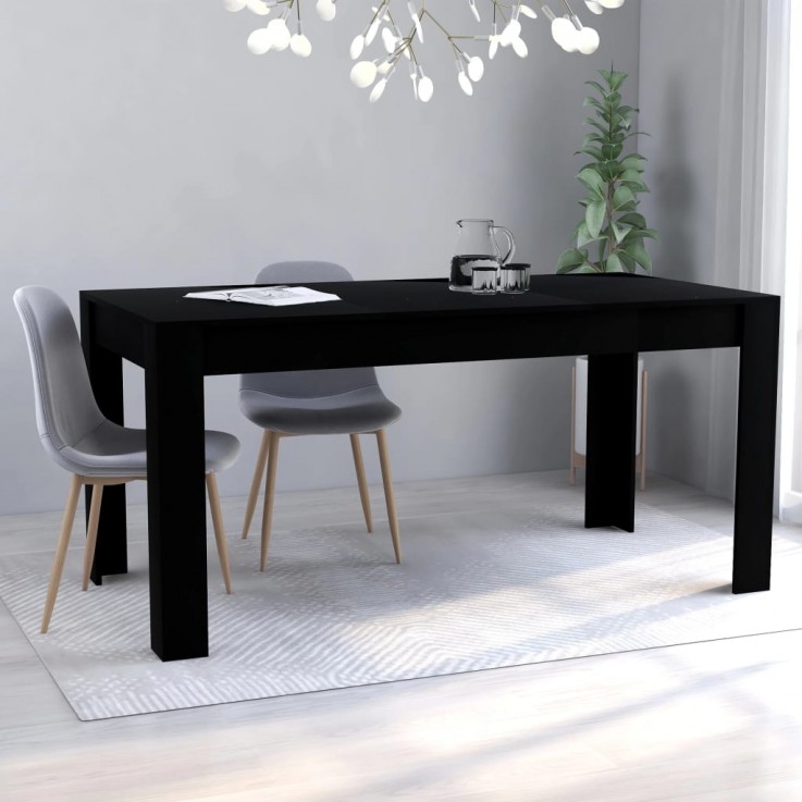 Dining Table Black 160x80x76 cm Chipboar