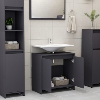Bathroom Cabinet Grey 60x33x58 cm Chipbo