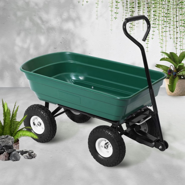 Gardeon 75L Garden Dump Cart – Green