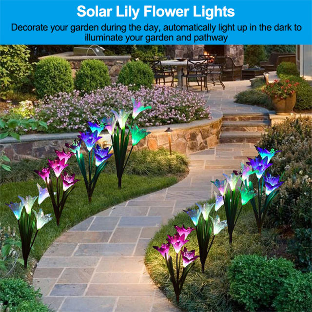 Lily flower LED solar lights