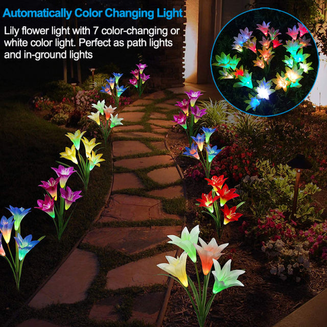 Lily flower LED solar lights