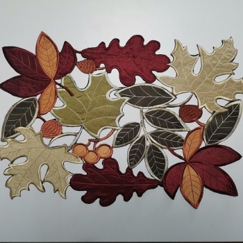 Embroidered Beautiful Flowe Table Mat, Elegant Decoration Autumn Maple Leaf Mat Table Mat72