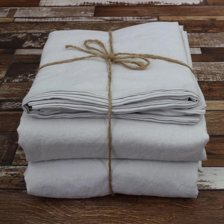 Buy Linen Sheets Set Stone Grey From Lin