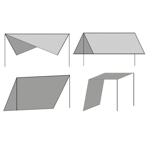 Sunshade Tarp with Poles HDPE Square 3×3