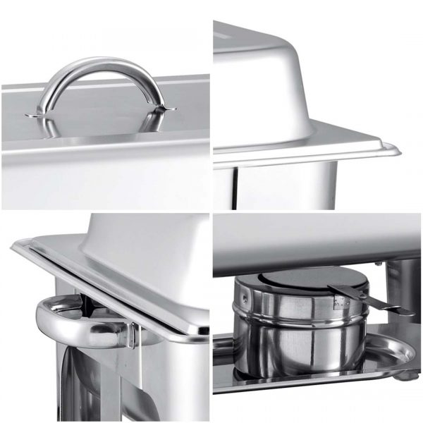 4X 9L Stainless Steel 3 Pans Bain-marie 