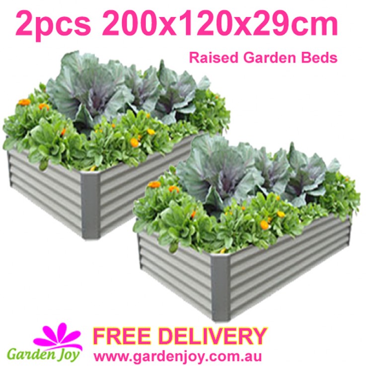 2 pcs raised garden bed 200x120x29cm Pre
