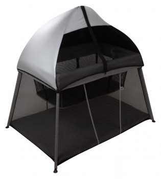 In & Out Travel Cot – Black Silver