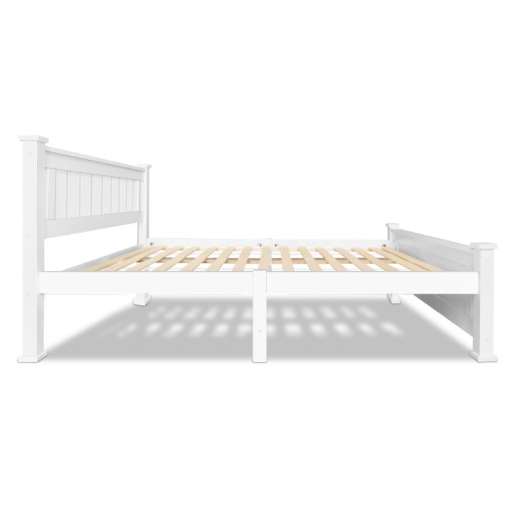 King Single Wooden Bed Frame – White
