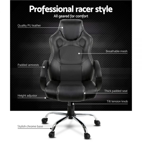 Racing Style PU Leather Office Desk Chai