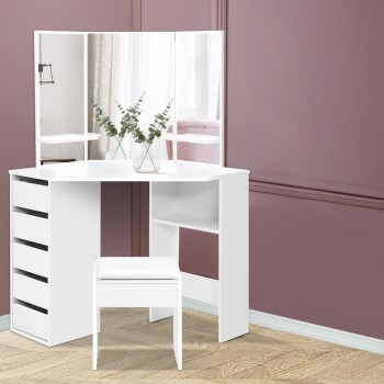 Artiss Corner Dressing Table With Mirror