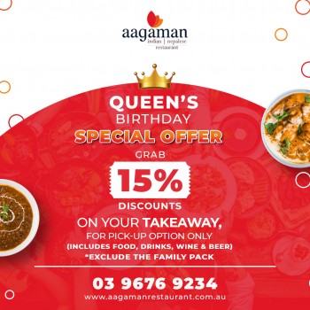 15% Discount till Queen’s Birthday!