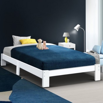 Artiss Bed Frame Single Wooden Bed Base 