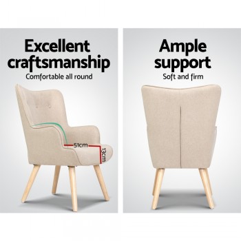 Artiss Armchair Lounge Chair Fabric Sofa