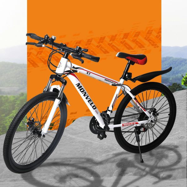 29” Mountain Bicycle White Racing Bike